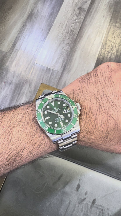 Rolex Submariner 41mm Date Stainless Steel Green Dial Green Bezel (Hulk) Oyster Bracelet 116610LV